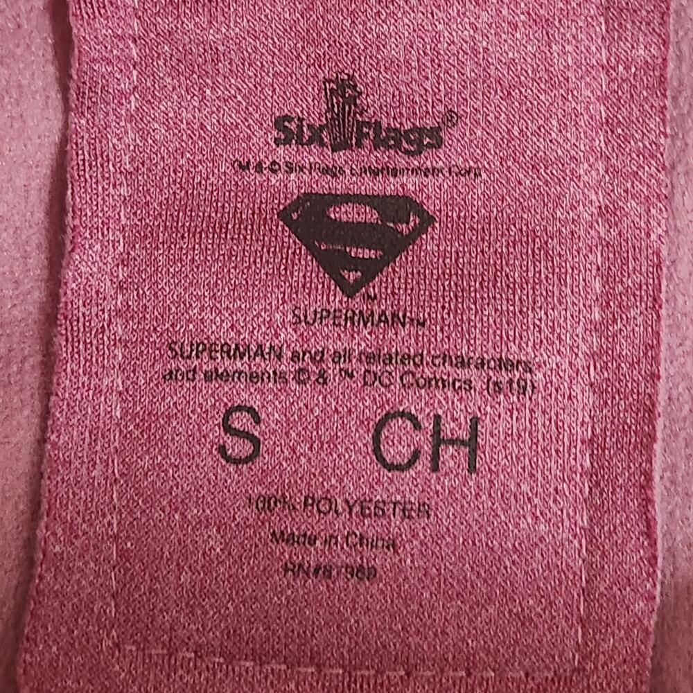 Six Flags Super Girl Hoodie Pink Six Flags Spell Out Thumb Holes Small Pullover - Picture 10 of 10